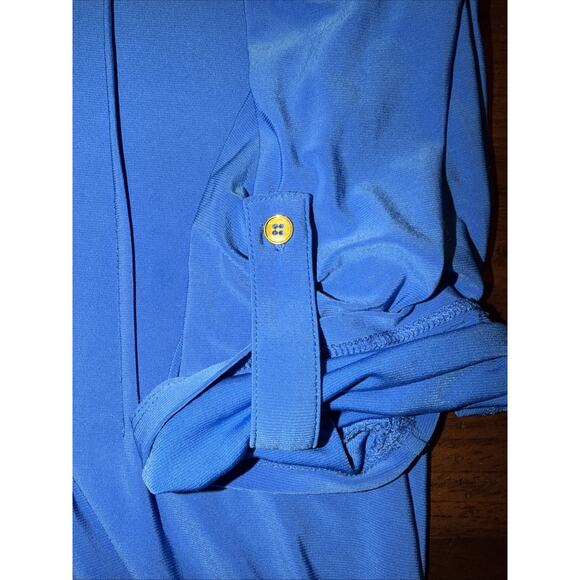 Notations Blue Chain Detail Blouse – Women’s 1X Roll Tab 3/4 Sleeve Top - Picture 12 of 12